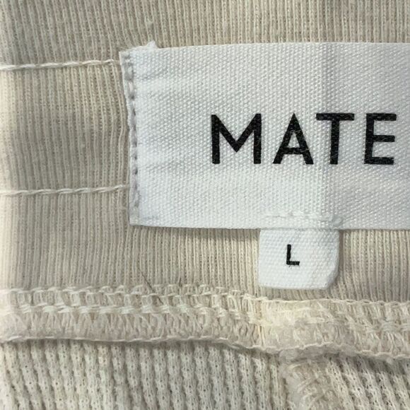 MATE the LABEL 100% Organic Cotton Ivory White Waffle Knit Thermal Jogger L - Picture 6 of 6